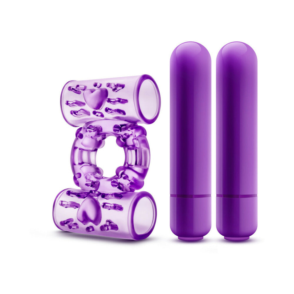 Blush Play With Me Double Play Dual Vibrating Cockring - Purple