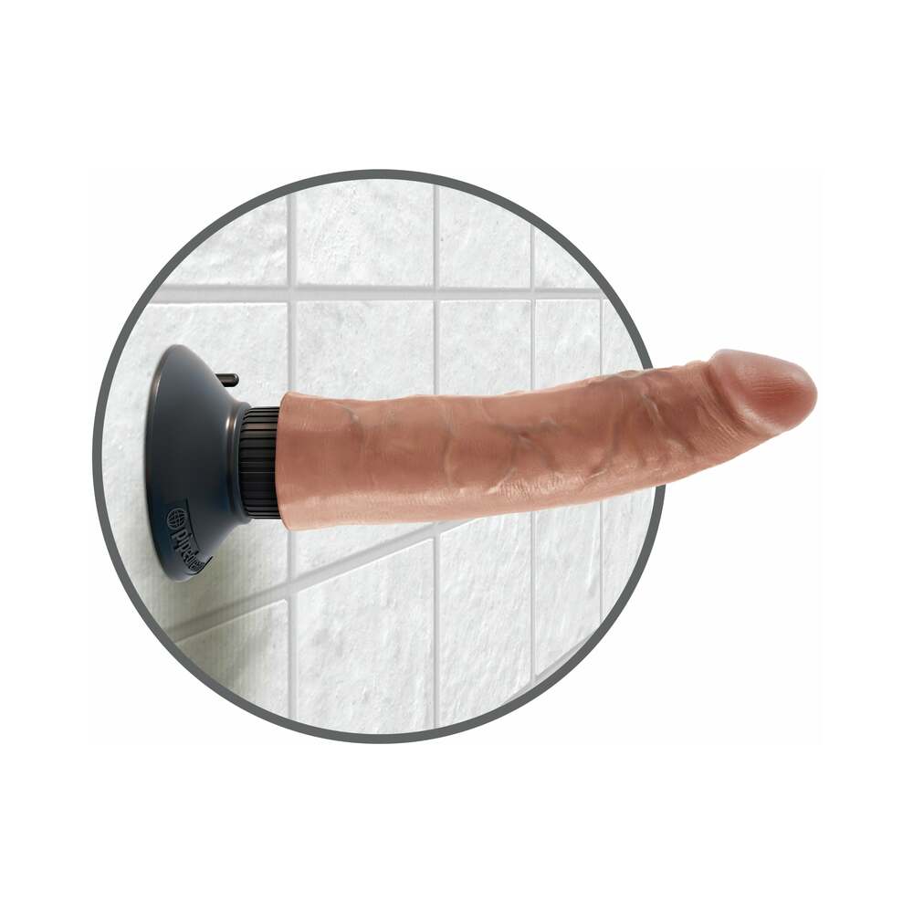 King Cock 7In Vibrating Cock Tan