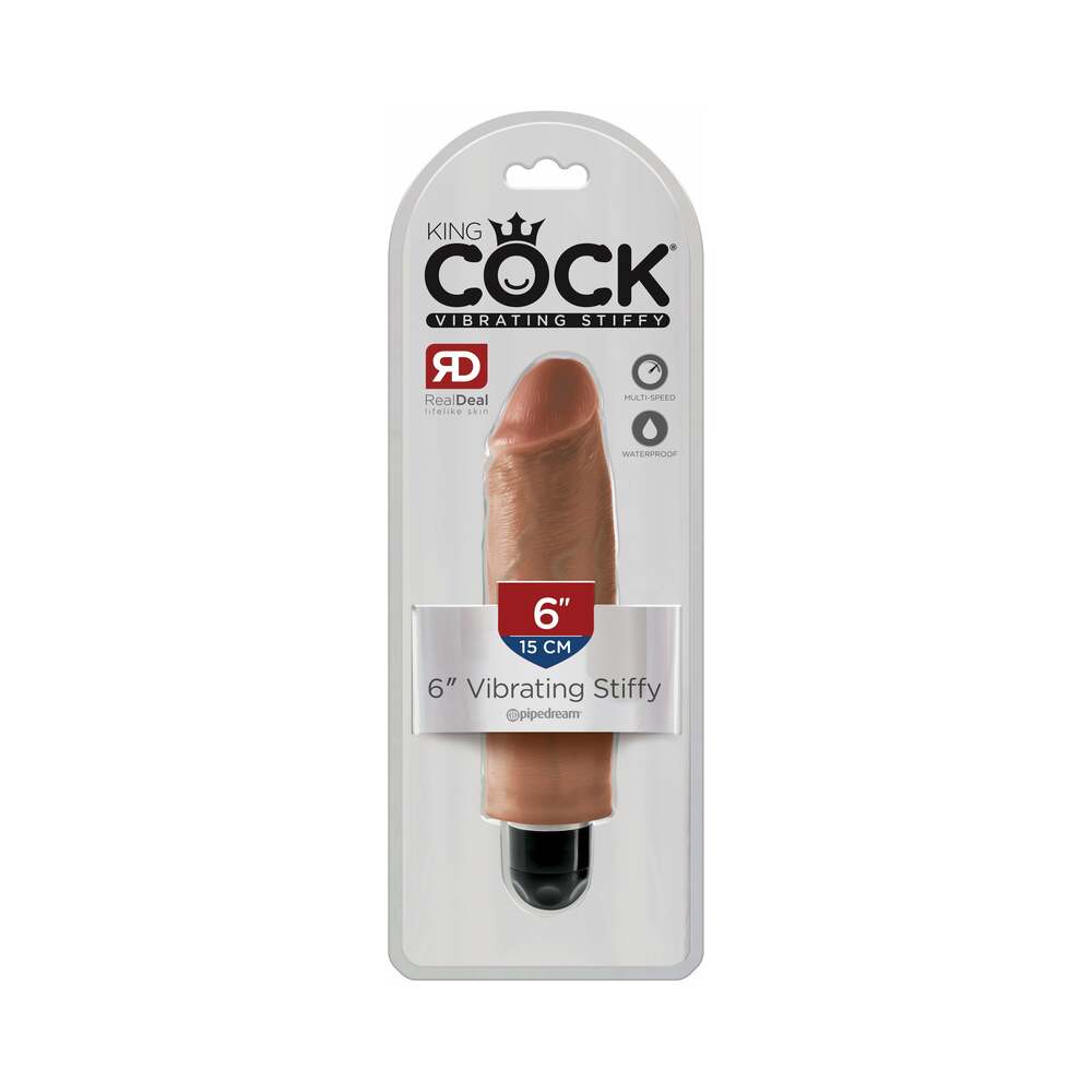 King Cock 6In Vibrating Stiffy Tan