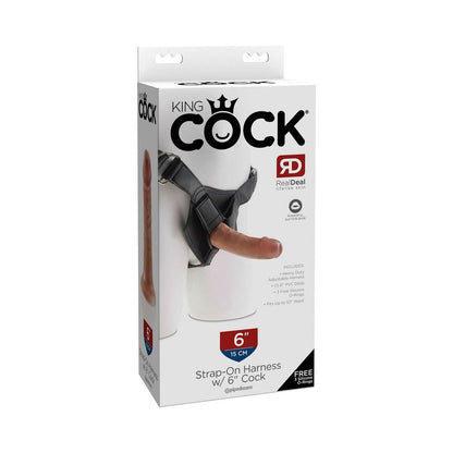 King Cock Strap-On Harness W/ 6In Cock Tan