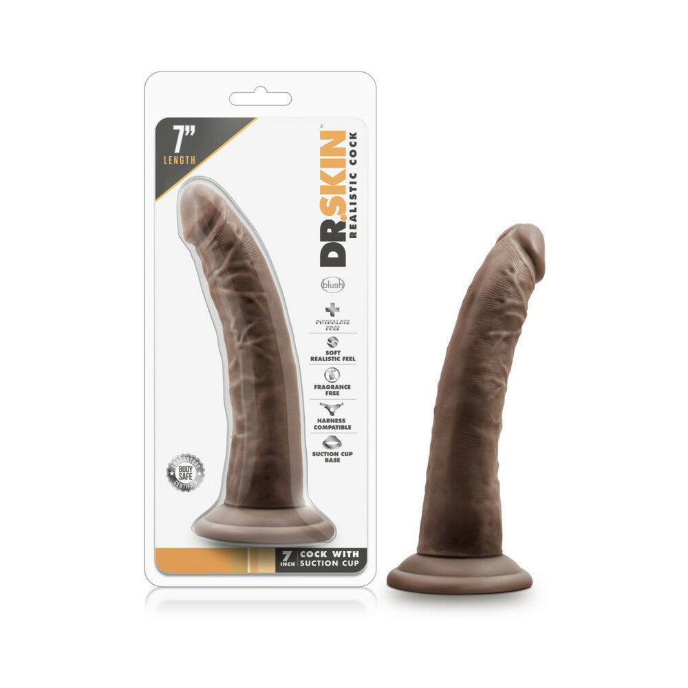 Dr. Skin - 7 Inch Cock With Suction Cup -  Chocolate