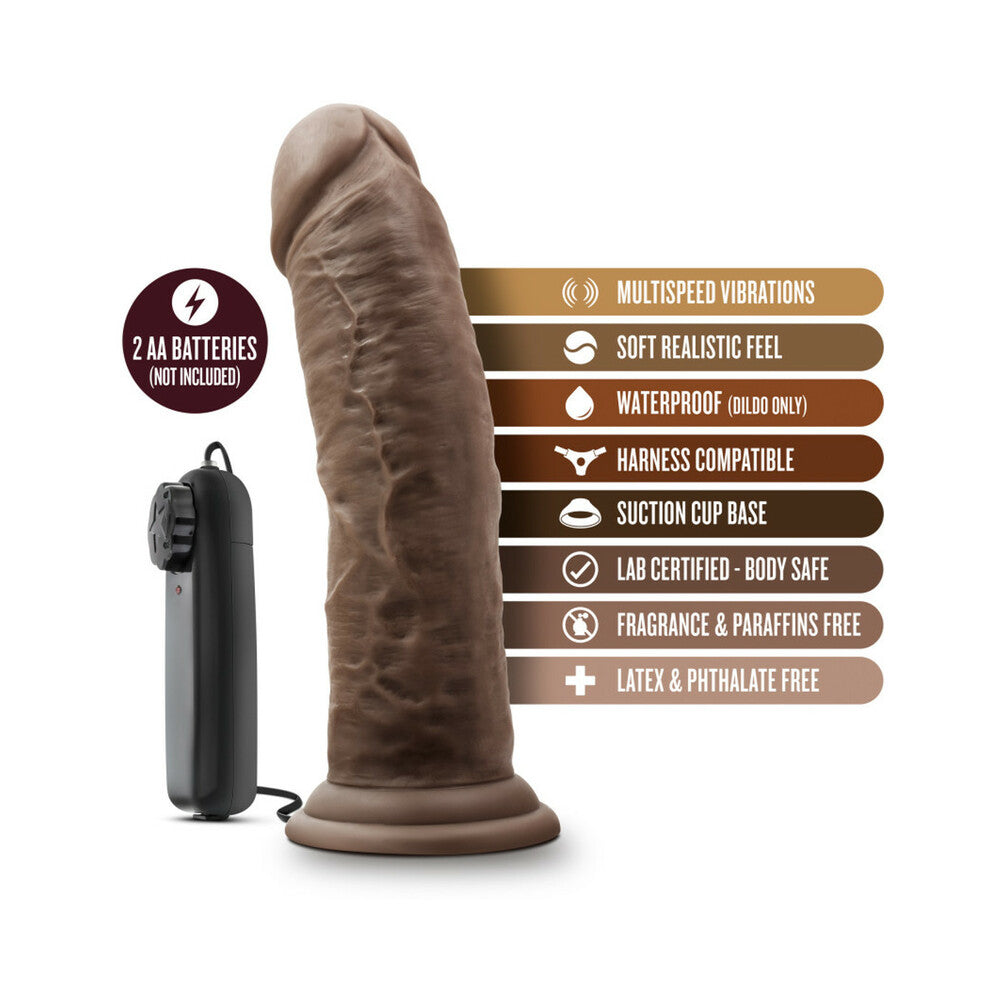 Dr. Skin - Dr. Joe - 8 Inch Vibrating Cock With  Suction Cup - Mocha