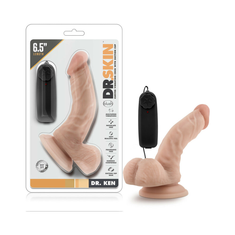 Dr. Skin - Dr. Ken - 6.5In Vibrating Cock With Suction Cup - Vanilla