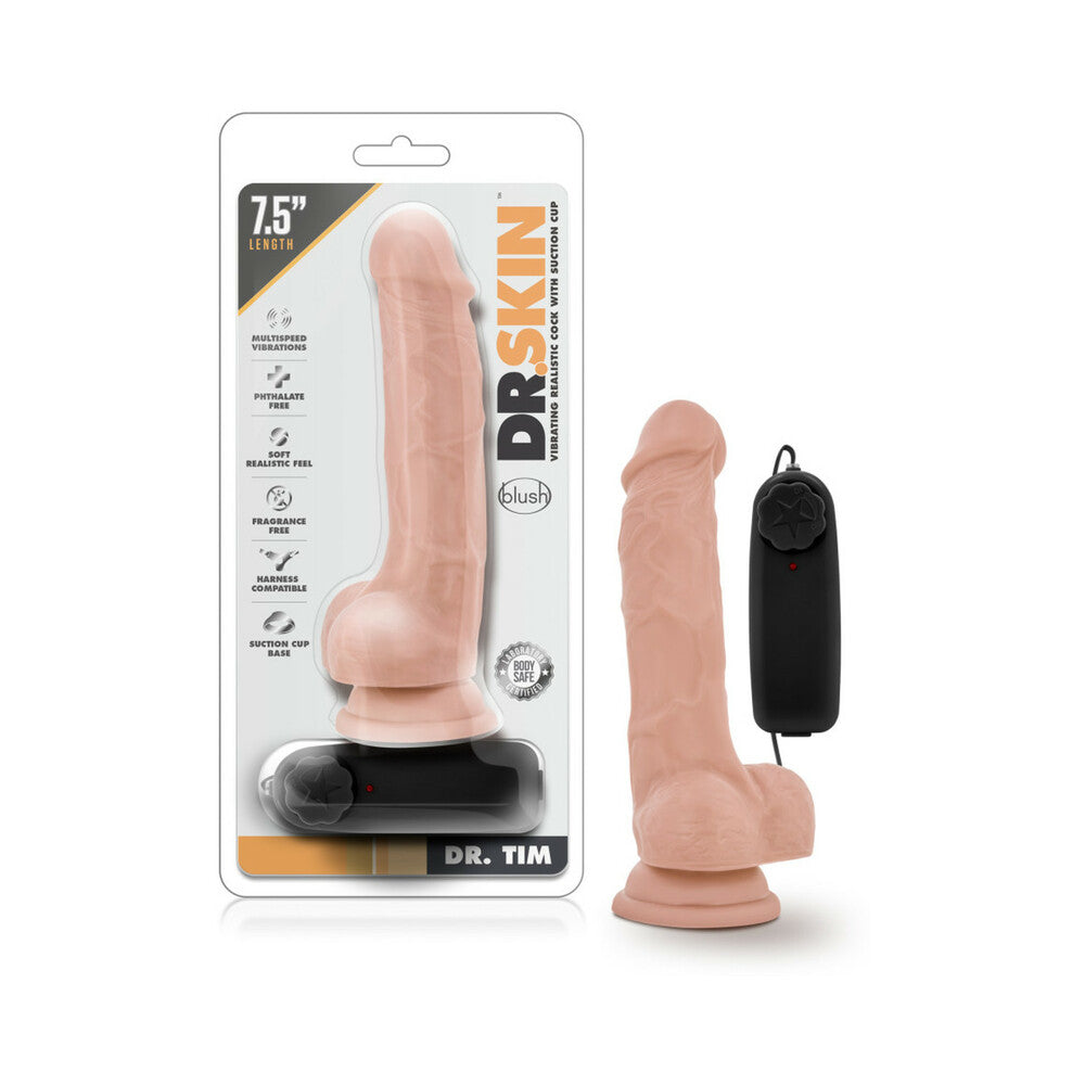 Dr Skin Dr Tim Vibe Cock W/Suction Vanil