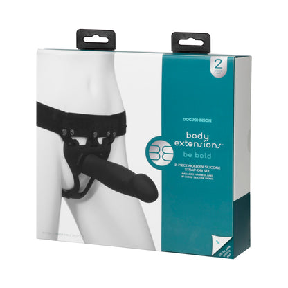 Body Ext Hollow Bulbed Strap-On 2Pc Set