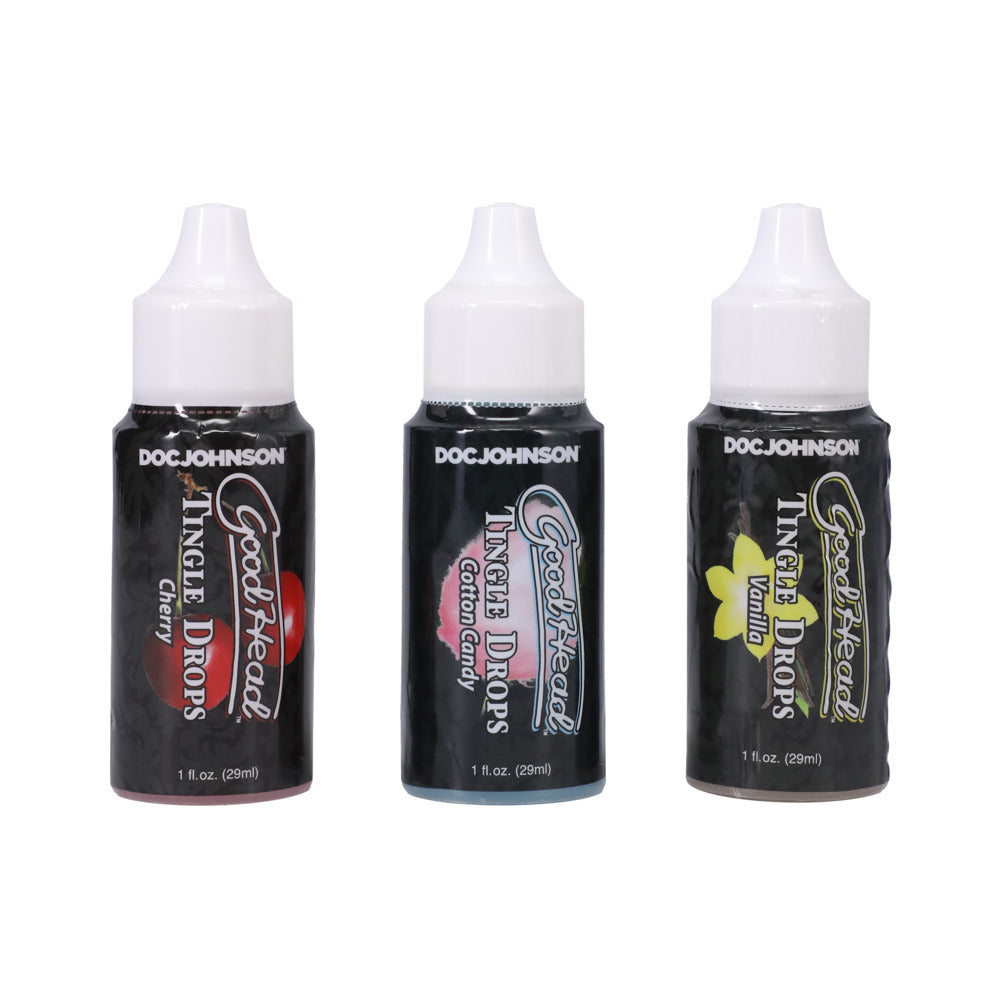 Goodhead Tingle Drops 3-Pack French Vanilla, Cotton Candy, Sweet Cherry