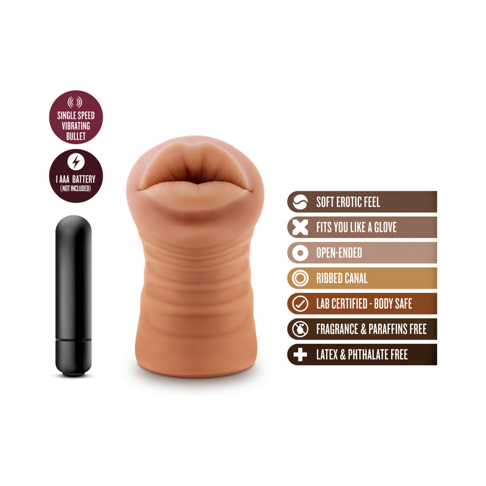 M For Men Isabella Mocha Tan Mouth Stroker