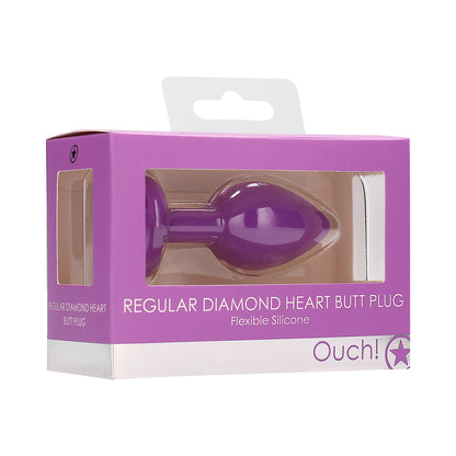 Diamond Heart Butt Plug Regular - Purple