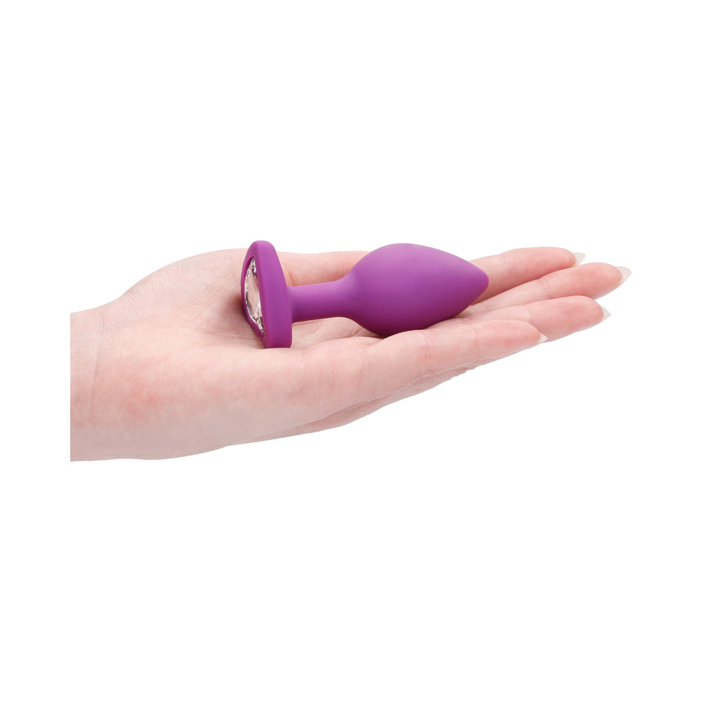 Diamond Heart Butt Plug Regular - Purple