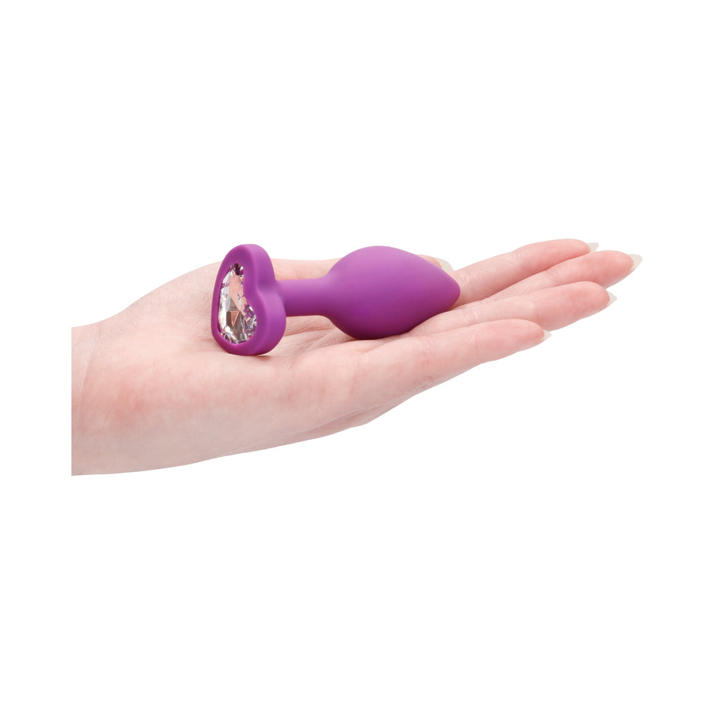 Diamond Heart Butt Plug Regular - Purple