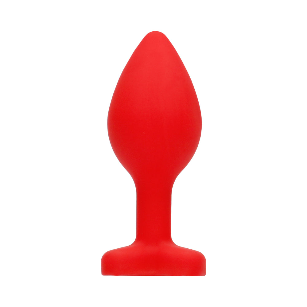 Diamond Heart Butt Plug - Large - Red