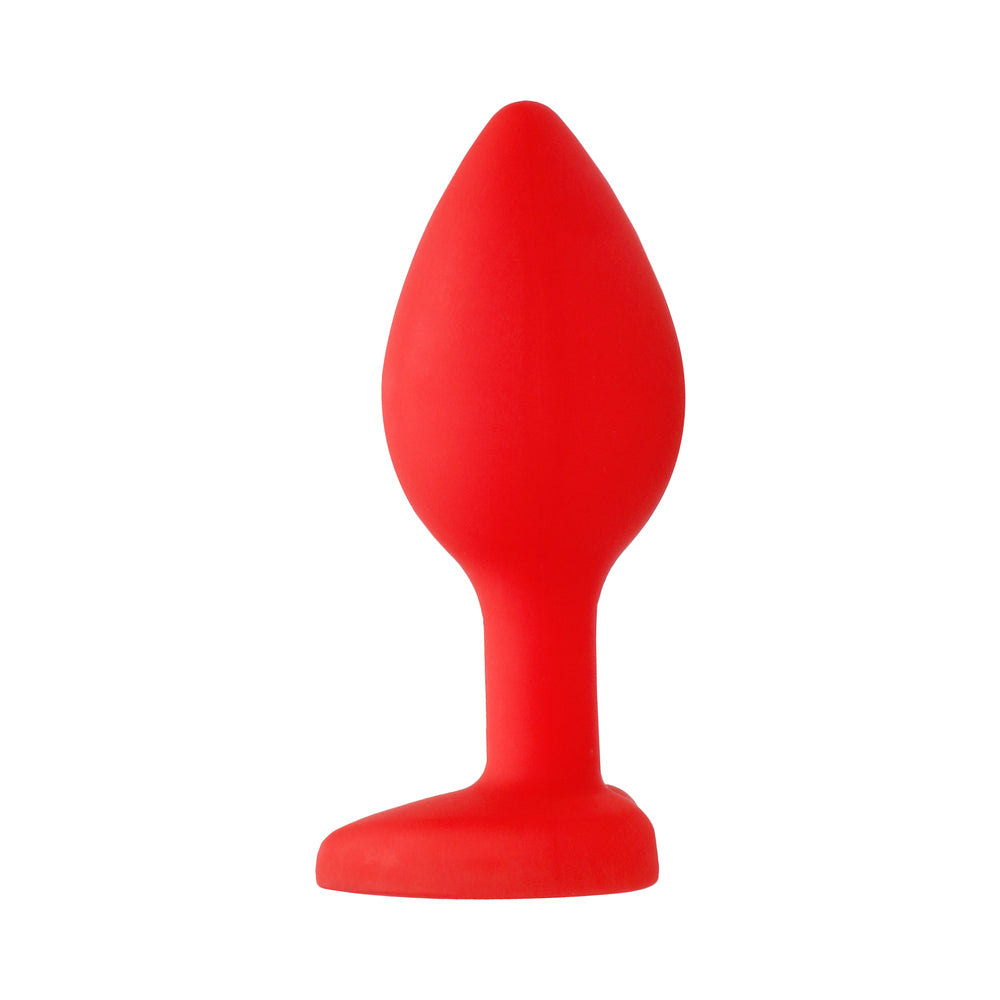 Diamond Heart Butt Plug - Large - Red