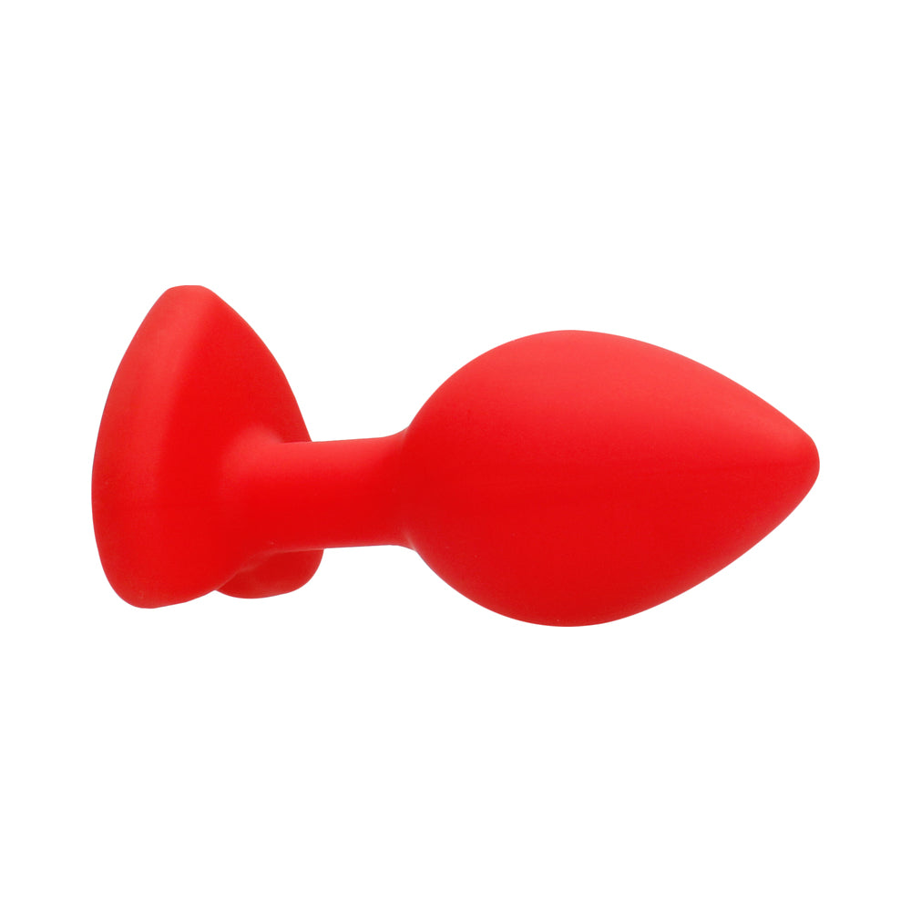 Diamond Heart Butt Plug - Large - Red