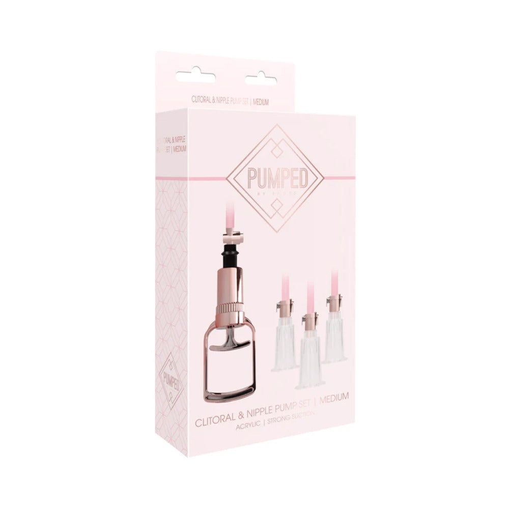 Pumped - Clitoral &amp; Nipple Pump Set  Medium - Rose