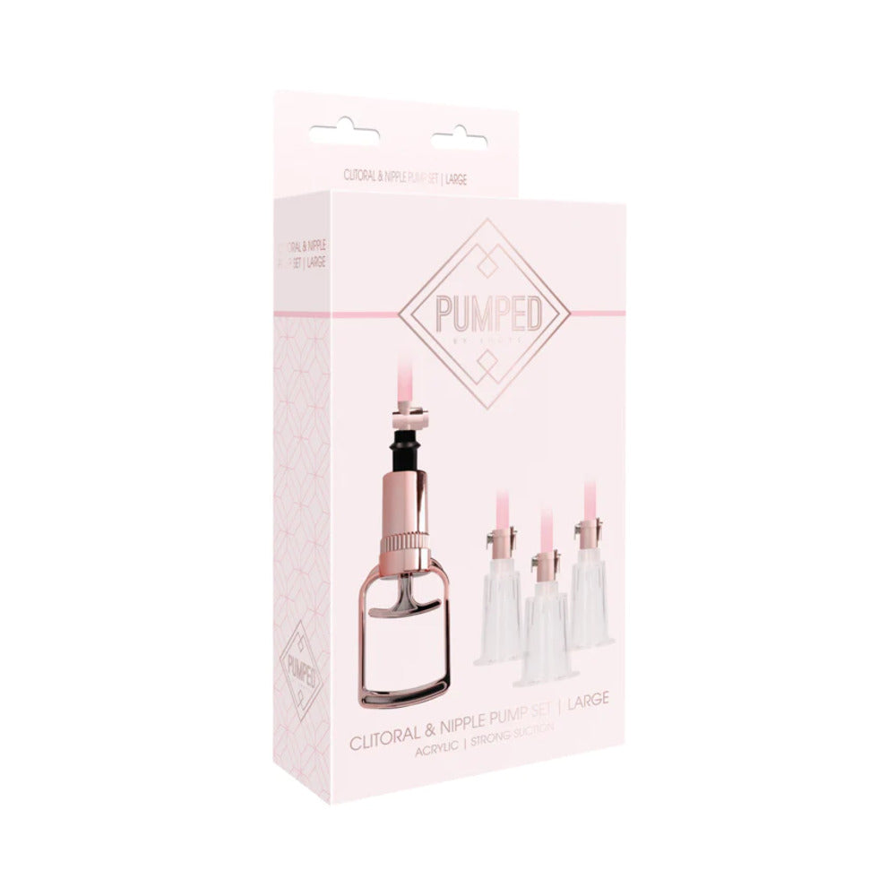 Pumped - Clitoral &amp; Nipple Pump Set Large - Rose