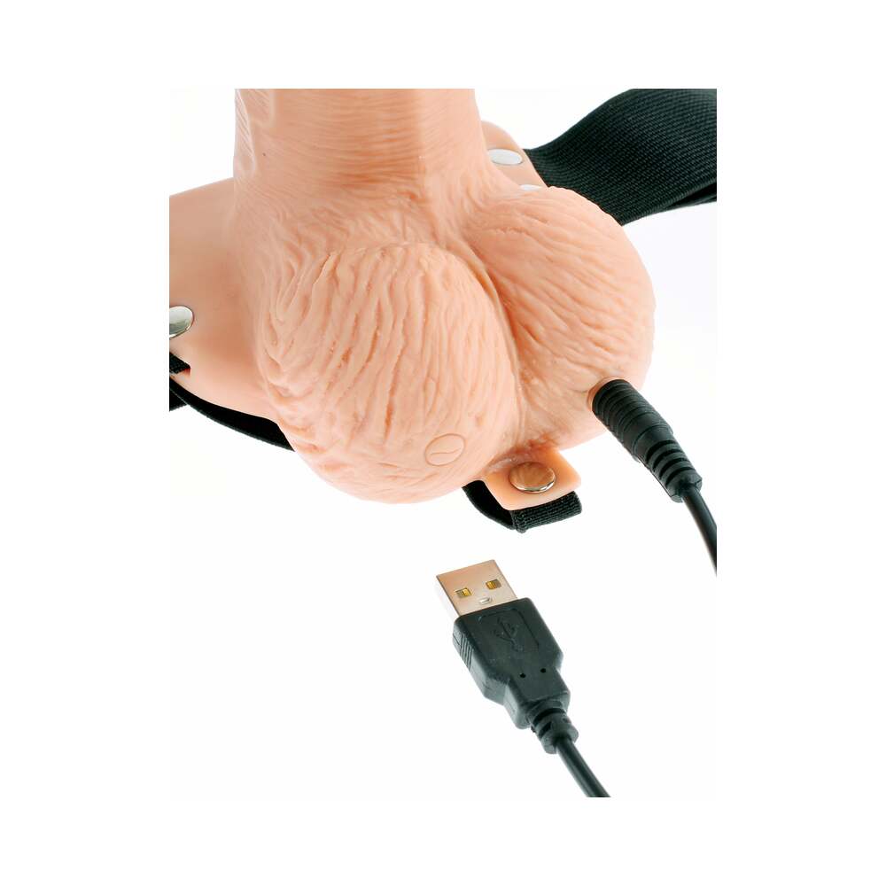 Fetish Fantasy 6In Hollow Rechargeable Strap-On With Remote, Flesh