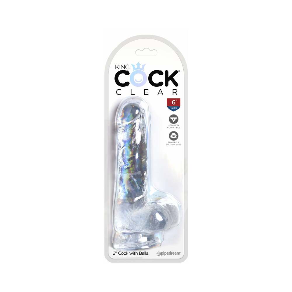 King Cock Clear 6 In Cock With Balls