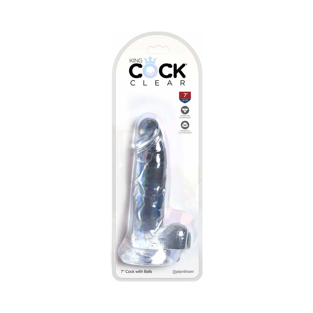 King Cock Clear 7In Cock With Balls