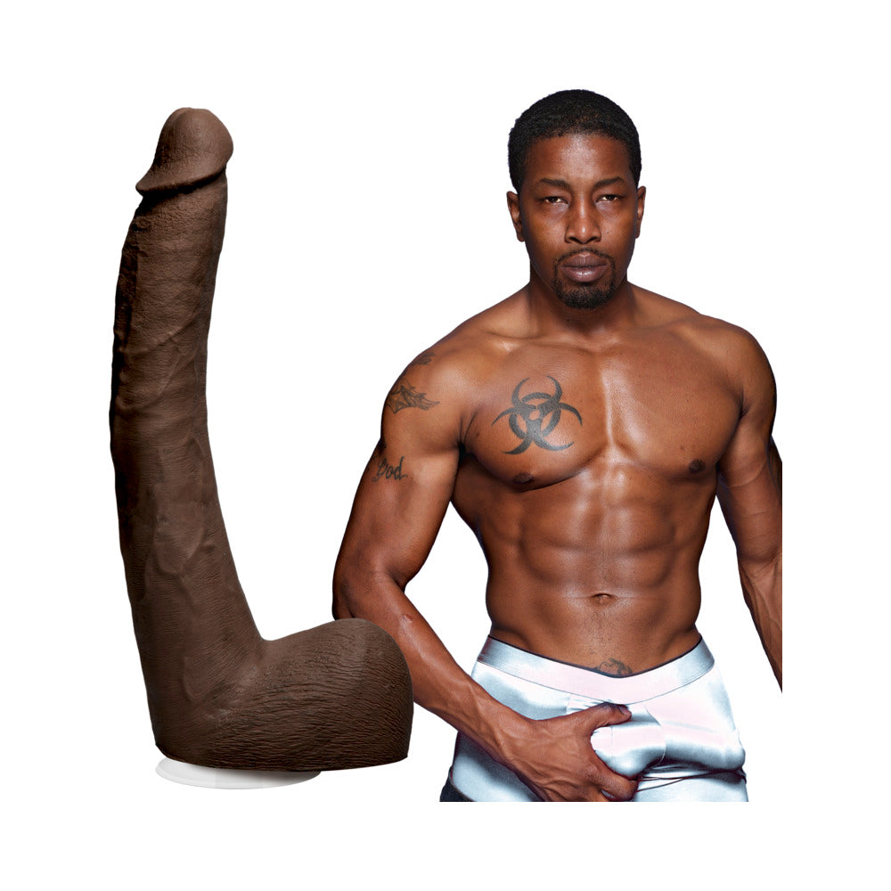 Signature Cocks Isiah Maxwell 10 Inch Ultraskyn Cock With Removable Vac-U-Lock Suction Cup Chocolate