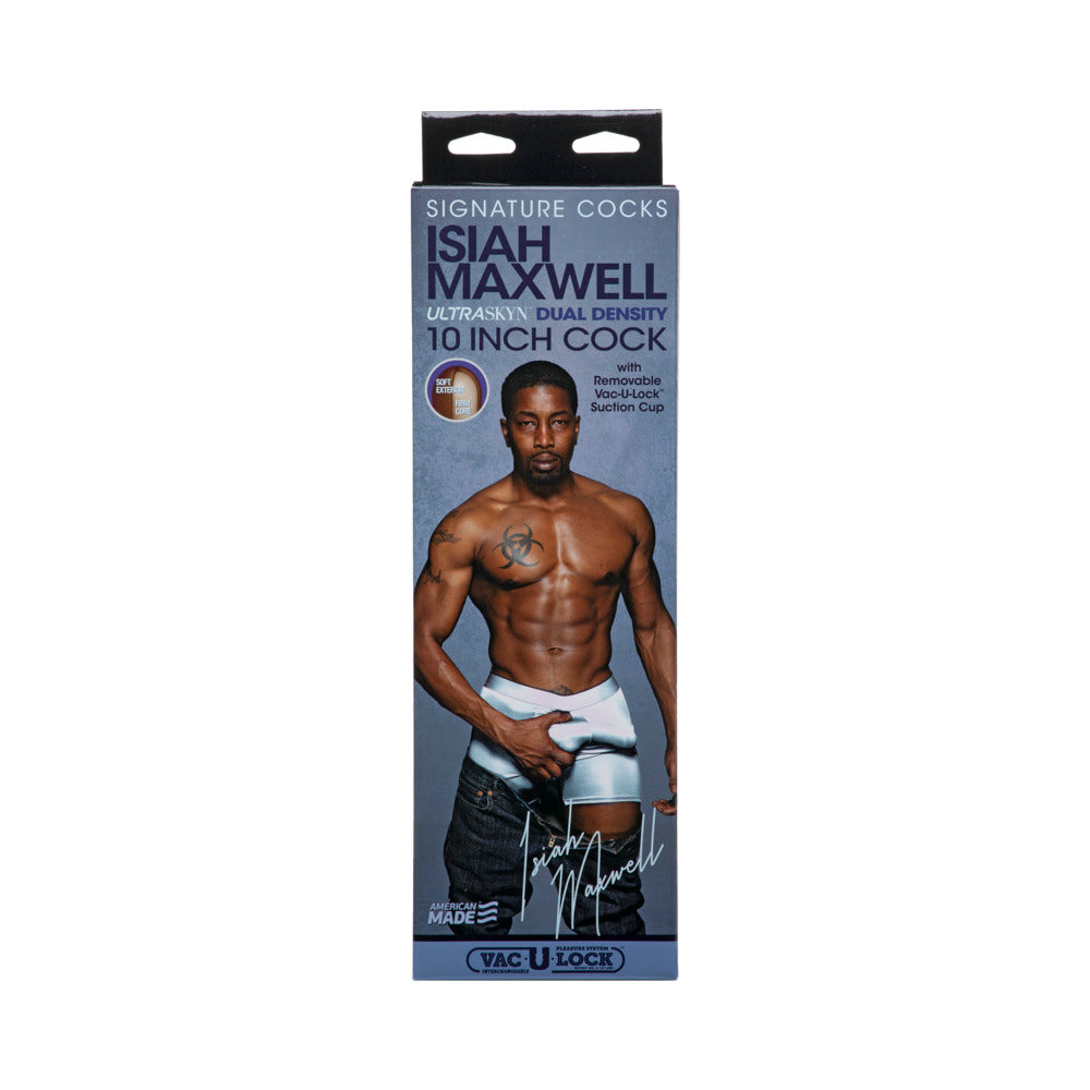 Signature Cocks Isiah Maxwell 10 Inch Ultraskyn Cock With Removable Vac-U-Lock Suction Cup Chocolate