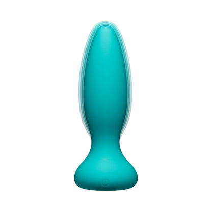 A Play Rechargeable Silicone Adventurous Anal Plug W/Remote - Teal