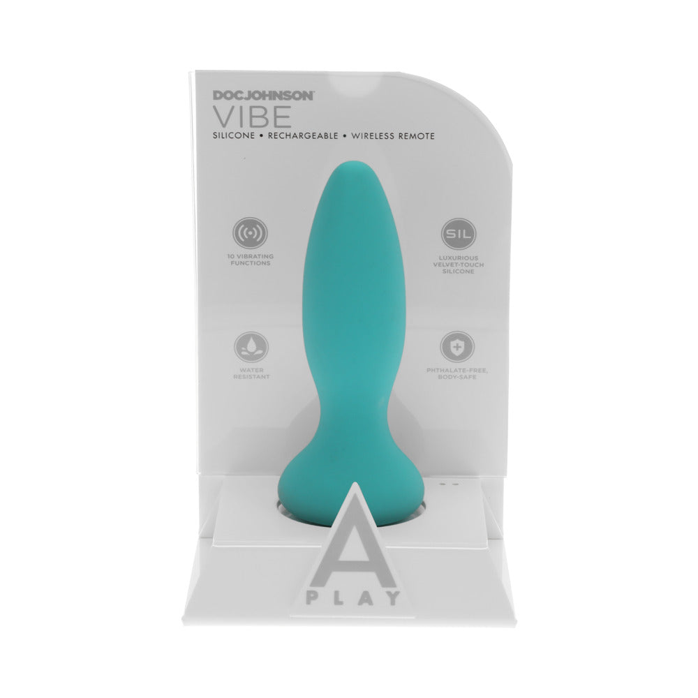 A Play Rechargeable Silicone Adventurous Anal Plug W/Remote - Teal