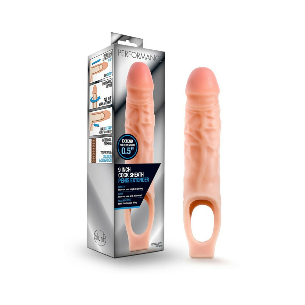 Performance - 9 Inch Cock Sheath Penis Extender - Vanilla