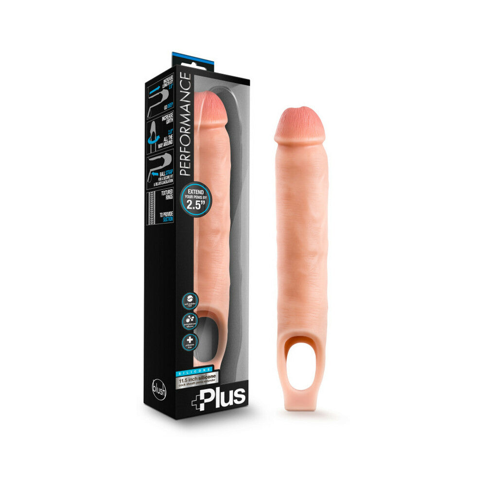 Performance Plus - 11.5 Inch Silicone Cock Sheath Penis Extender - Vanilla