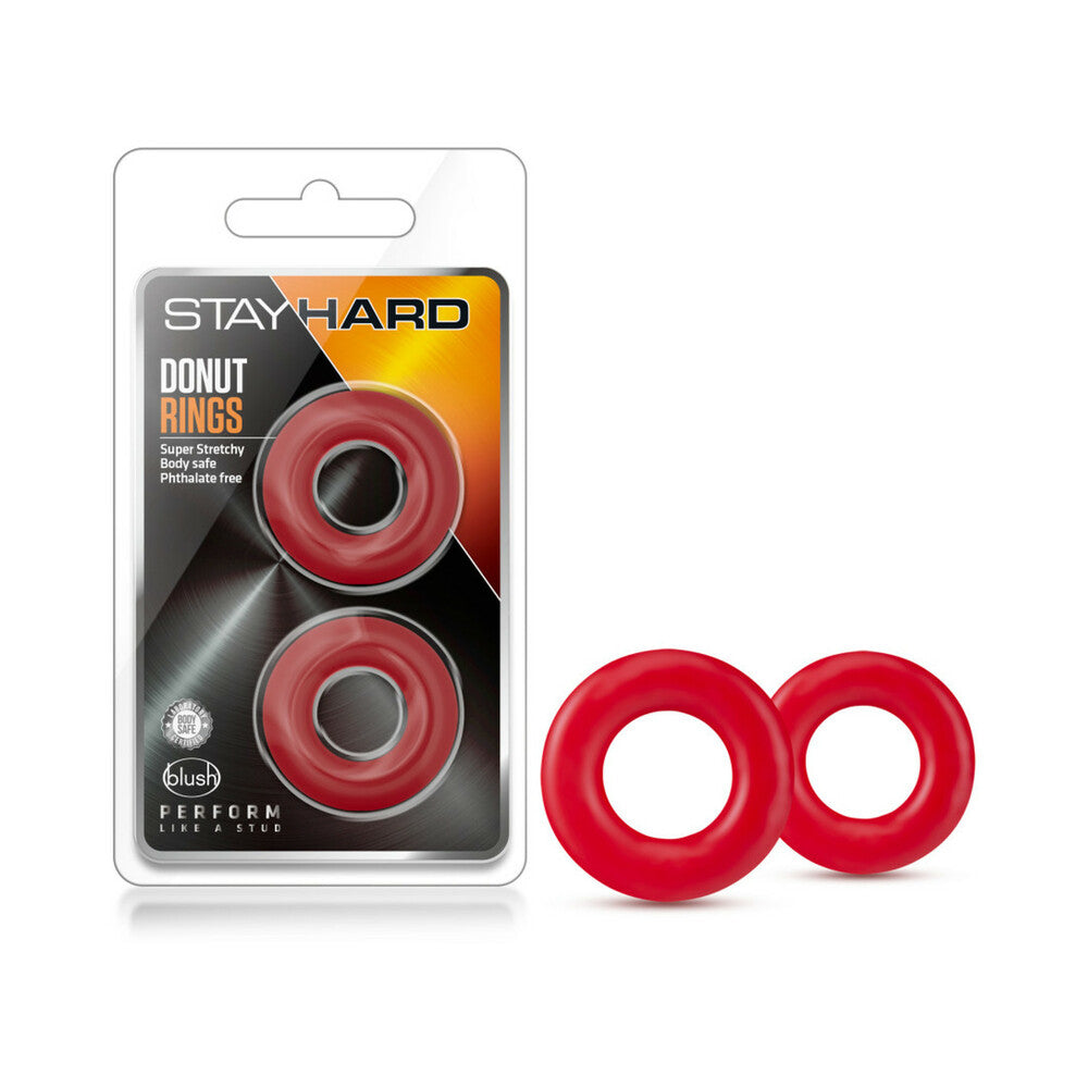 Blush Stay Hard Donut Rings - Red Pack Of 2