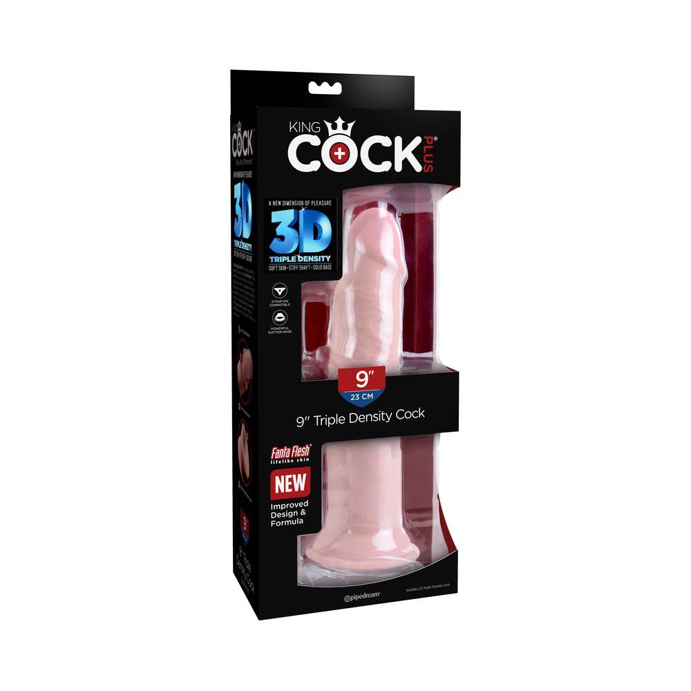 King Cock Triple Density 9 Inches Cock Beige Dildo