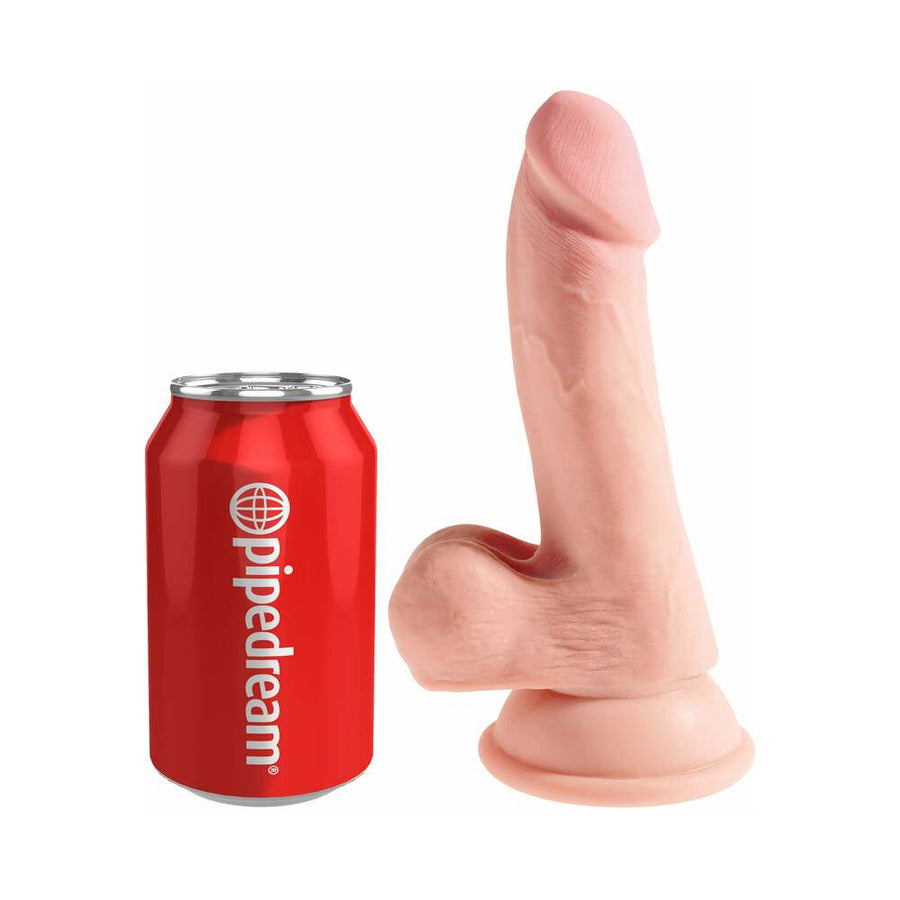 King Cock Triple Density 6.5 Inches Dildo With Balls Beige