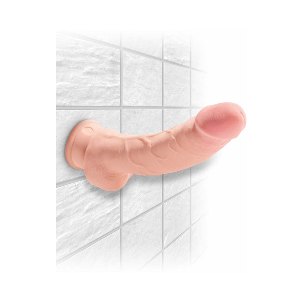 King Cock Triple Density 8 Inches Cock, Balls Beige Dildo