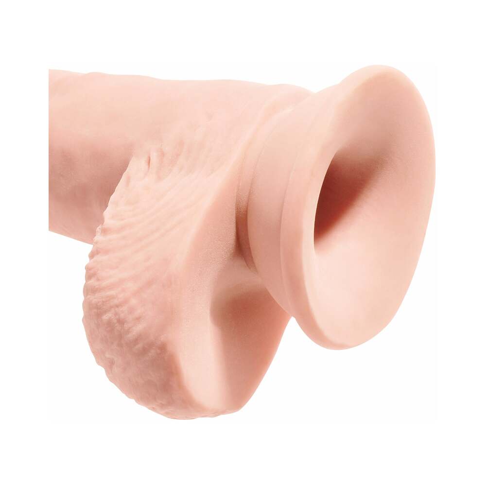 King Cock Triple Density 10 Inches Fat Dildo With Balls Beige