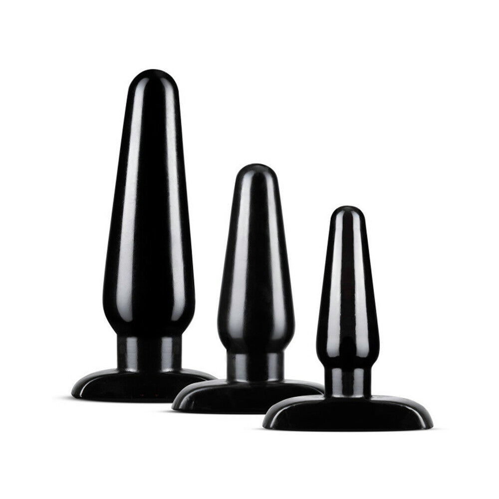 Anal Adventures Basic Plug Kit - Black