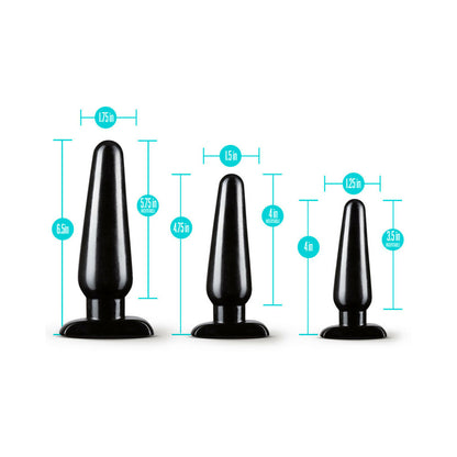 Anal Adventures Basic Plug Kit - Black