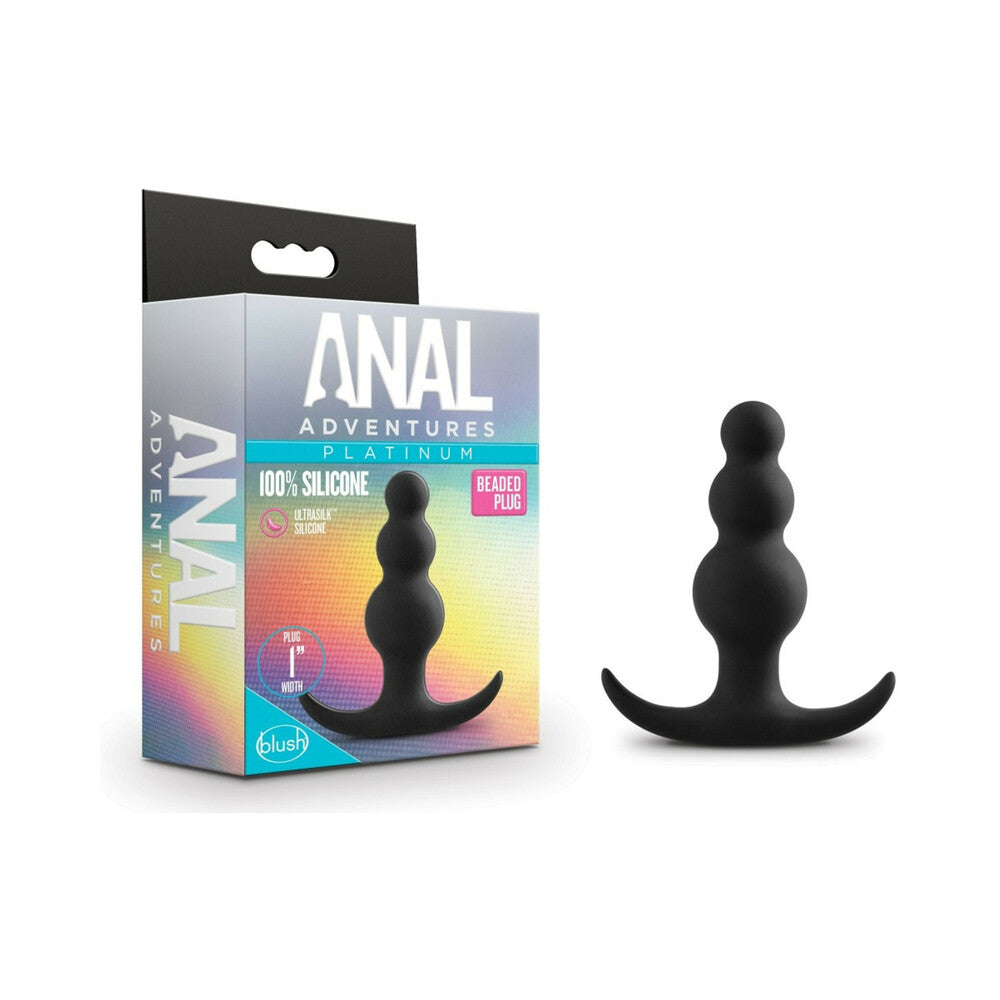 Anal Adventures Beaded Plug - Black