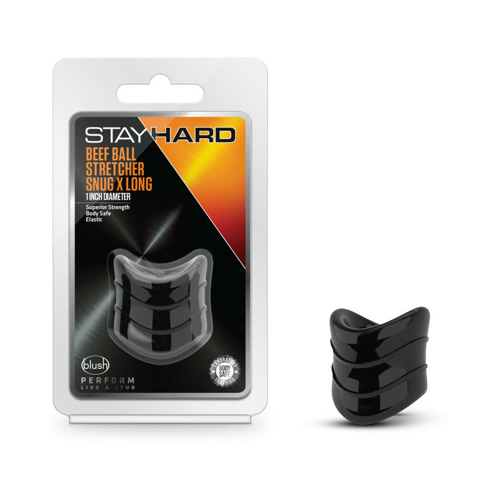 Stay Hard Beef Ball Stretcher Snug X  Long 1&quot;  Black