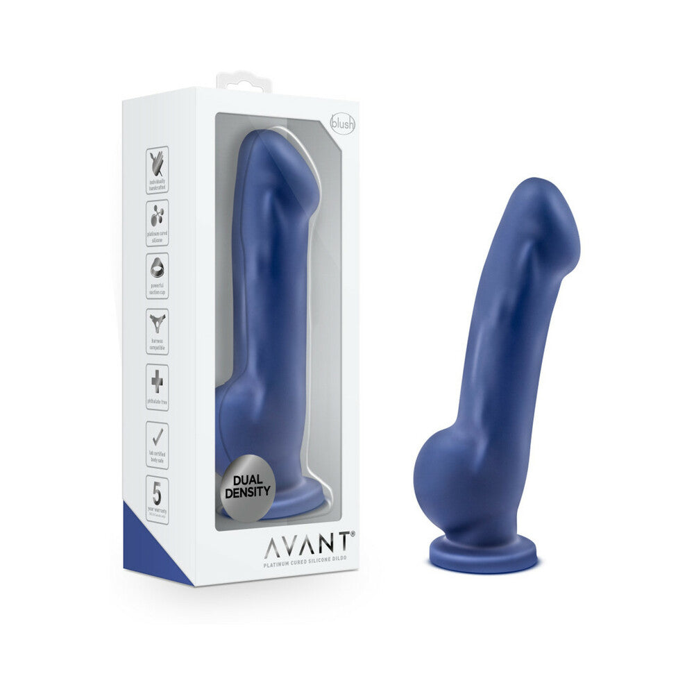 Blush Avant D8 Silicone Dildo - Ergo Indigo