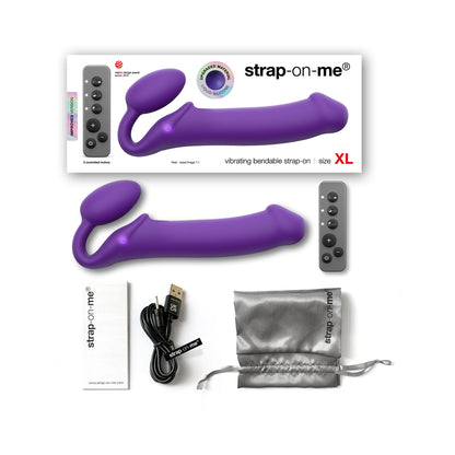 Strap-On-Me Vibrating 3 Motors Strap On Xl Purple