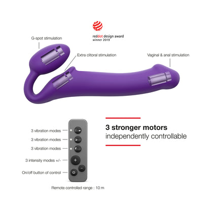 Strap-On-Me Vibrating 3 Motors Strap On Xl Purple