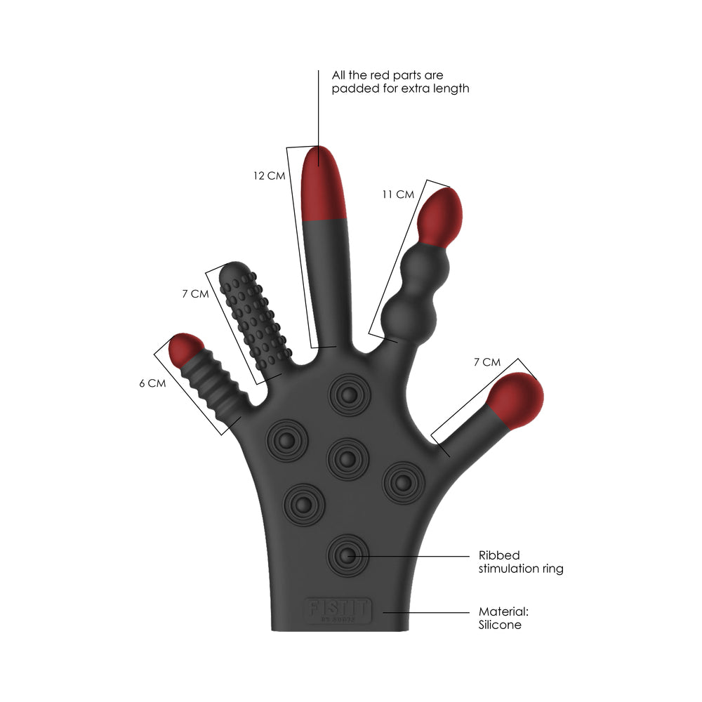 Fist It Silicone Stimulation Glove - Black