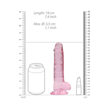 Realrock Realistic Dildo With Balls 7&quot; Pink