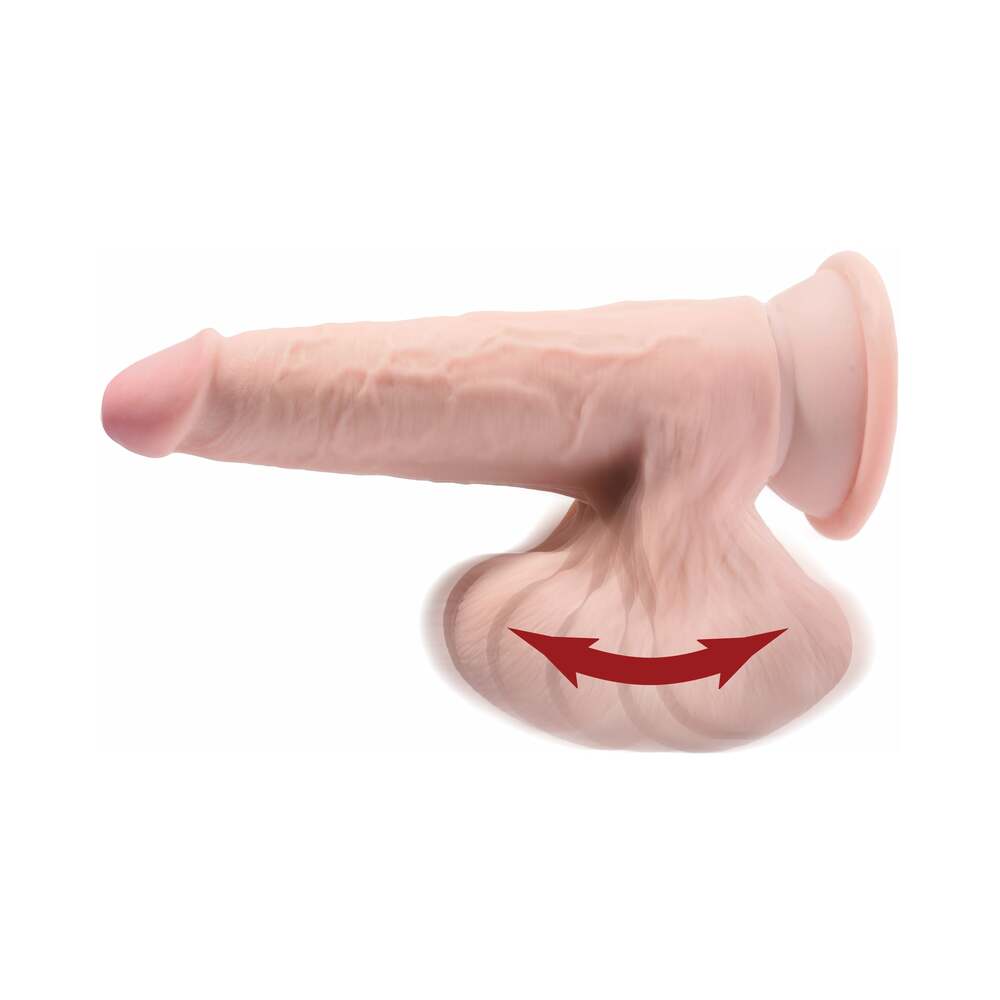 King Cock Triple Density 7 Inch Realistic Dildo With Swinging Balls