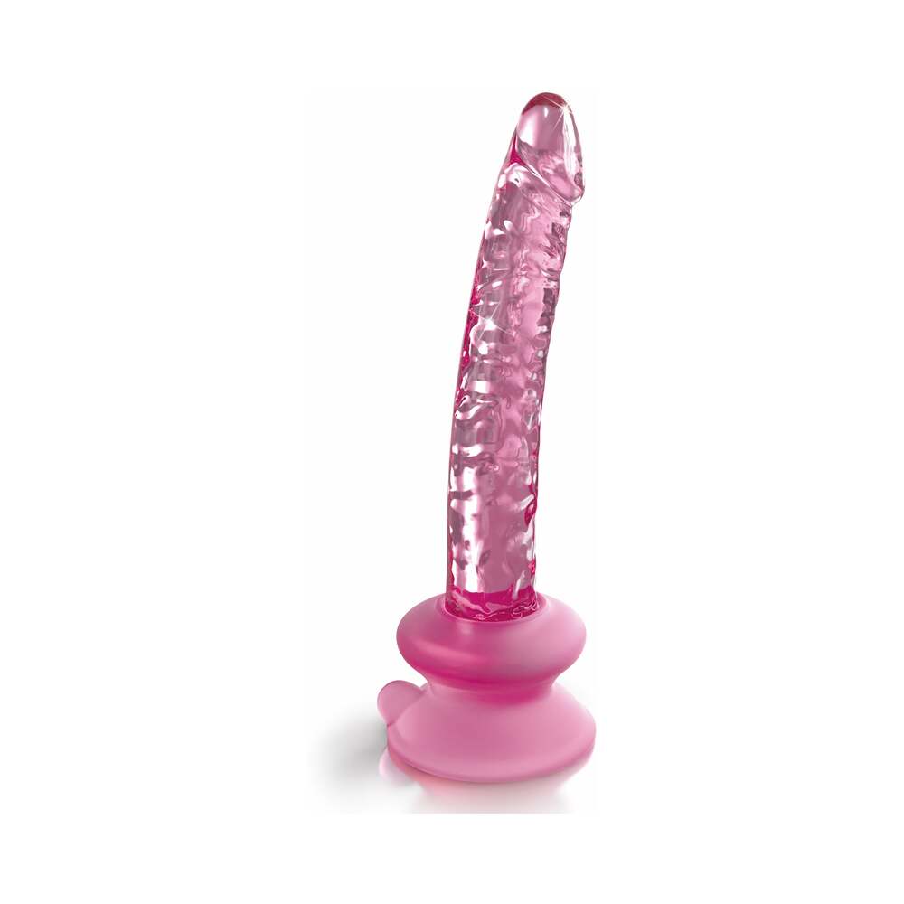 Icicles No. 86 - Glass Suction Cup Dildo - Pink