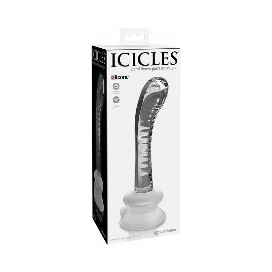 Icicles No. 88 - Glass Suction Cup G-Spot Wand - Clear