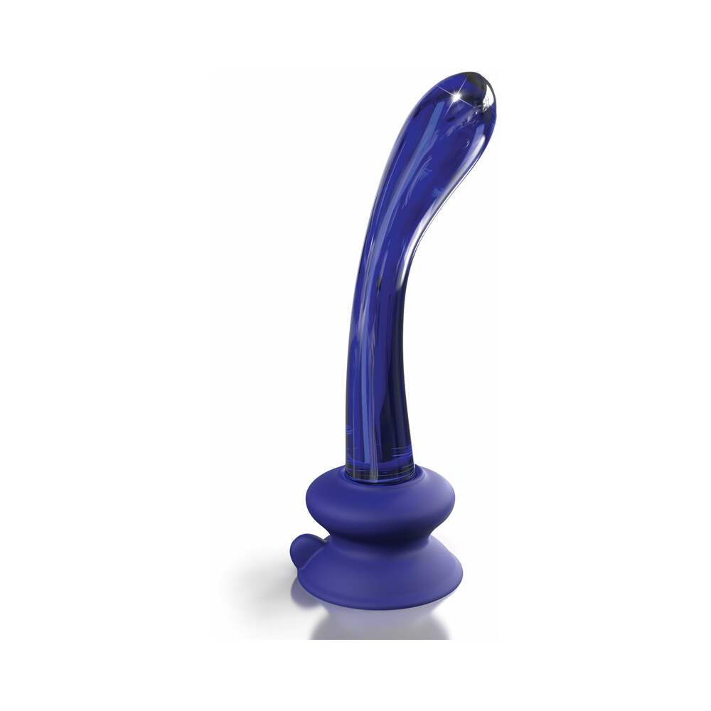 Icicles No. 89 - Glass Suction Cup G-Spot Wand - Blue