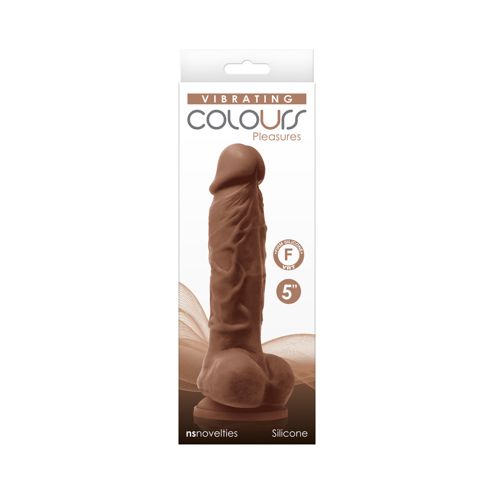 Colours Pleasures Vibrating 5&quot; Dildo - Brown