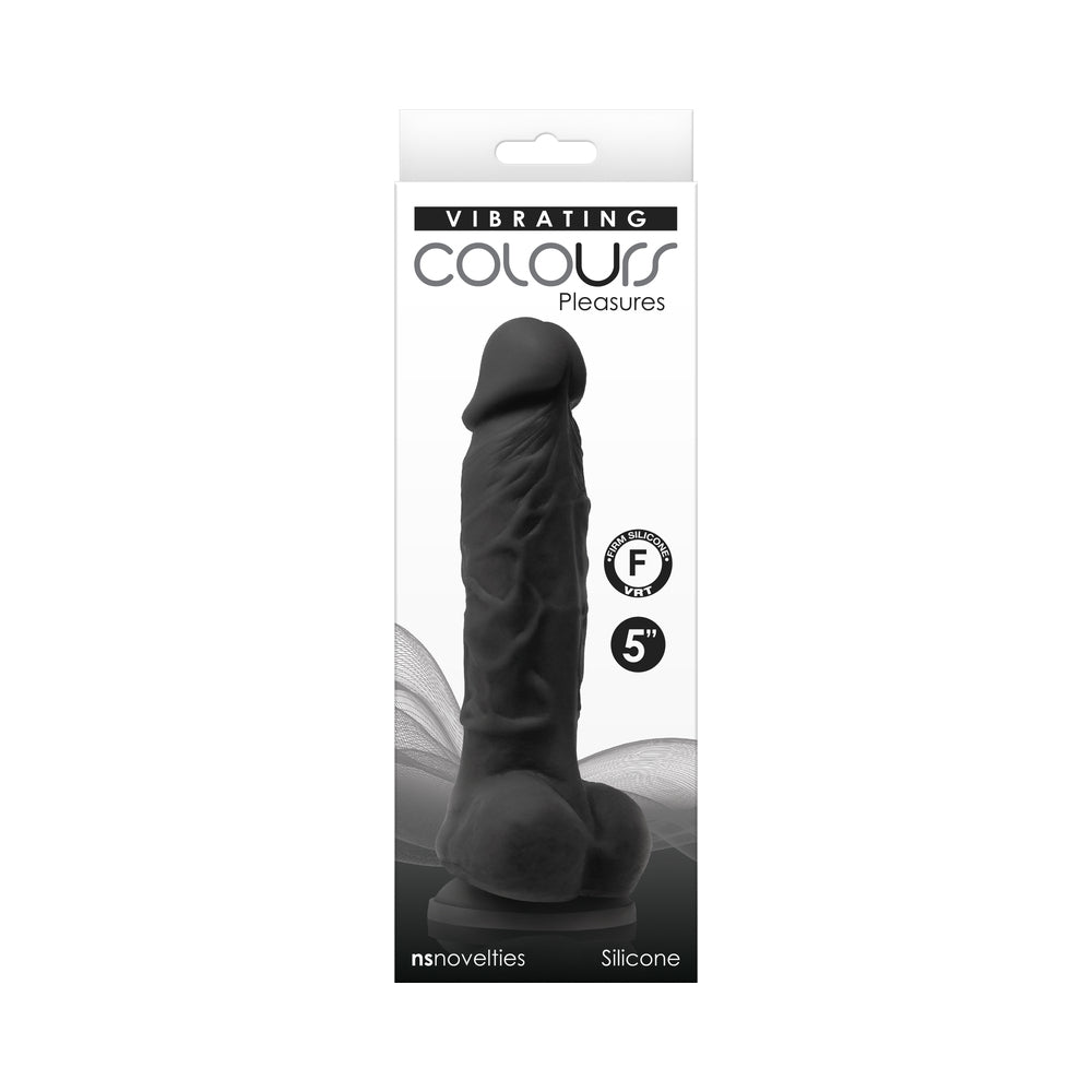 Colours Pleasures Vibrating 5&quot; Dildo - Black