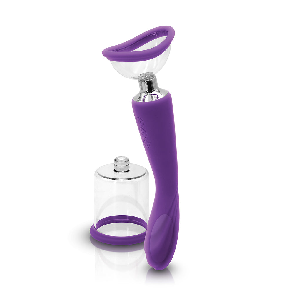 Inya Pump And Vibe With Interchangeable Suction Cups - Purple