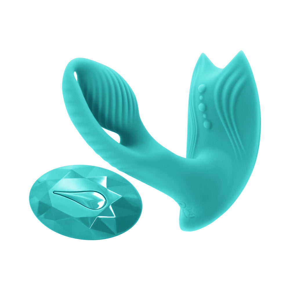 Inya Bump-N-Grind Rechargeable Warming Dual Stimulator - Teal